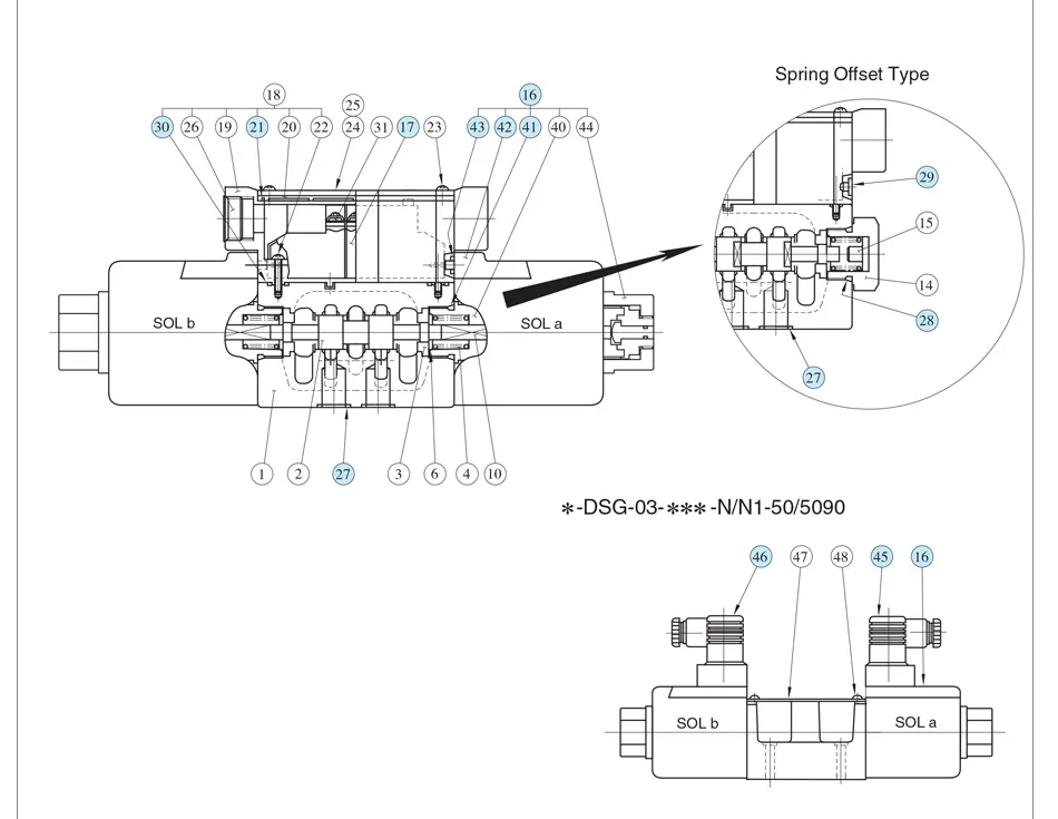 Yuken DSG-03-2D2-D24-50 Electromagnetic Directional Control Valve Made in China